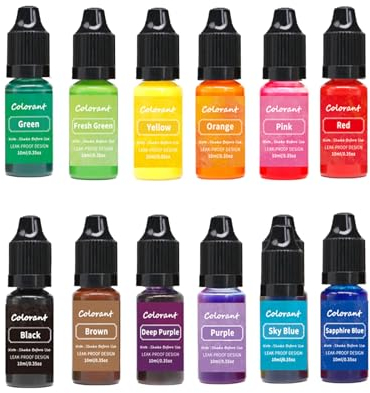 Bolosa® 12 Kerzenfarbe, Hochkonzentrierte Kerzenwachs Farbe, Kerzenfarben, Kann für Kerzenherstellung, Kerzen Selber Machen, Seifenfarbe, Geeignet für Bienenwachs, Sojawachs, Paraffinwachs, Geleewachs