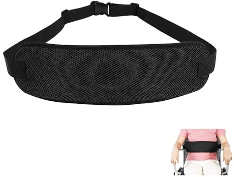 Hezhou Ceintures de Sécurité pour Fauteuil Roulant Harnais de Sécurité Harnais pour Fauteuil Roulant Ceinture pour Fauteuil de Fixation Réglable pour Fauteuil Roulant Sangle (Noir)