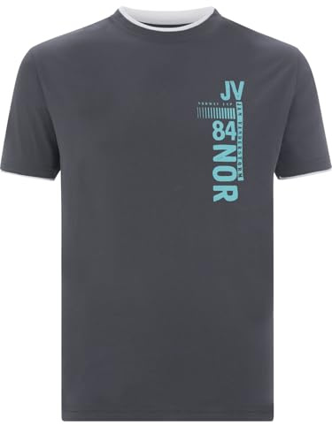 Jan Vanderstorm Herren T-Shirt Flemming | Baumwoll-T-Shirt mit markantem Frontprint – Rundhalsshirt kurzarm, atmungsaktiv, 100% Baumwolle, große Größen L–7XL