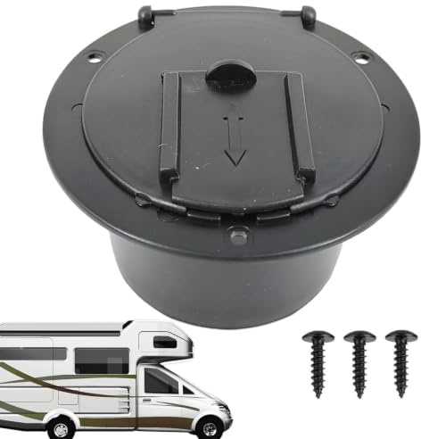 Qizeroty Elektrische Kabelluke Mit Rückseitigem Netzkabel Luke Zugangstür Für Boot Wohnmobile, Stromkabeldurchführung Für Wohnmobile, Runde Kabeldurchführung, Mit 3 Schrauben