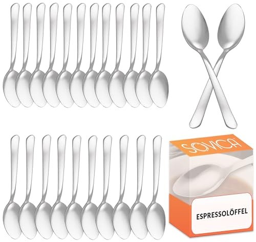 Cucchiaini da caffè in acciaio inox 11 cm, 24 pezzi