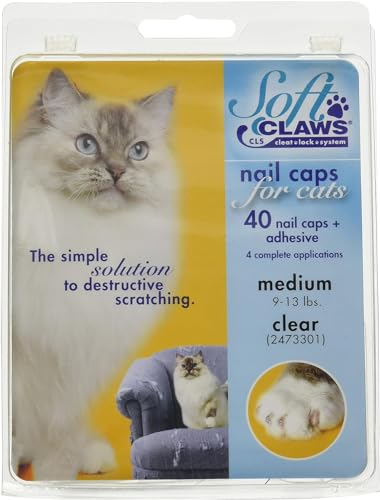 SOFT CLAWS Kit de Protège-Griffes pour Chats Adultes Transparent – MEDIUM