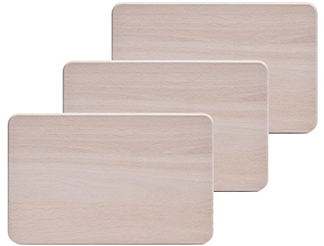 Zeller 22004 Vesperbrettchen, 3-er Set, Buche, ca. 22 x 14 x 1 cm, beige, small