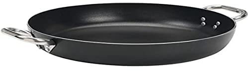 Pentole Agnelli, ALSA110SS28, Tegame Alblack con 2 Manici in Acciaio Inox, Alluminio, Nero