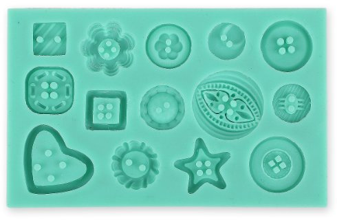 Stampo in Silicone di tipo Alimentare Per Decorazioni Torte In Pasta di Zucchero Fantasia di Bottoni