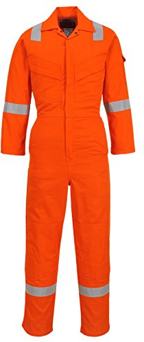 Portwest FR28 Bizflame Work FR Coverall Rule Pocket Two-Way Zip Radio Loops | Orange, 3X Large, EN ISO 11612, EN 1149-5, Class 2 Welding Protection, Side Access Openings, Two Back Patch Pockets