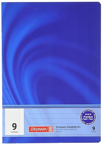 BRUNNEN Schulheft Premium Vivendi | A5, Lineatur 9, 16 Blatt, blau