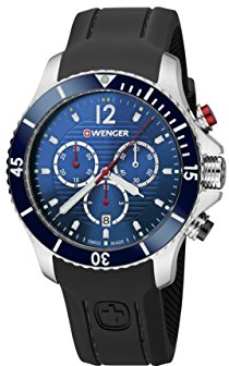 Wenger Unisex Chronograph Quarz Uhr mit Silikon Armband 01.0643.110