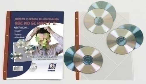 5 custodie cd/dvd Iberplas PVC A4 con 6 scomparti