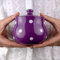 City to Cottage | Sucrier Pot de sucre | violet à pois blancs en céramique avec couvercle fait et peint à la main