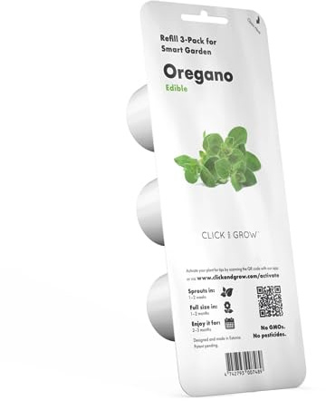 Click & Grow Oregano Nachfüllkapseln, 3er-pack für Smart Garden | Patented Smart Soil. Nachfüll Plant Pods Substratkapsel. Kompatibel mit allen Click & Grow Smart Garden Modellen