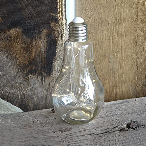 2 x LED-Weihnachts-Party-Stimmungs-Leuchte-Lampe Glühbirne mit Lichterkette 20 LEDs batteriebetrieben Tisch-Fensterbank-Kommode-Schrank-Boden-Dekorations-Leuchte-Lampe (2 Stück)