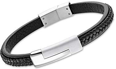 LOTUS STYLE Leder Edelstahl Armband LS1965-2/1 Herren schwarz D2JLS1965-2-1 ein schönes Geschenk zu Weihnachten, Geburtstag, Valentinstag für den Mann
