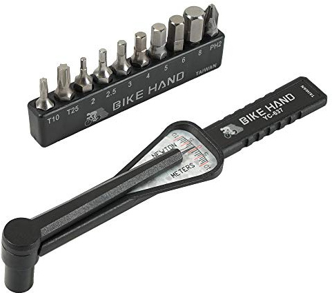 BikeHand Economical Bicycle Bike 1/4 Inch Driver - Torque Wrench Allen Key Tools Socket Set Kit 2-10Nm