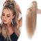 SEGO Coda Capelli Veri Biondi Clip Pinza Extension Cavallo Ponytail Naturale Remy Human Hair Lisci Umani 35cm Fascia Unica 105g - # Biondo Scuro