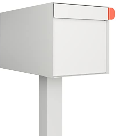 Bravios - Cassetta delle lettere americana con supporto, colore: Bianco