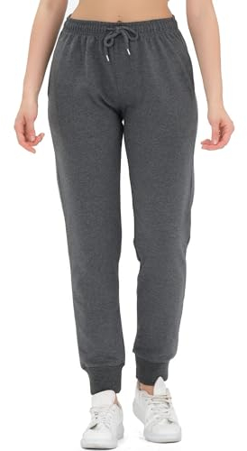 ROSS CAMP Jogginghose Damen - Sporthose Frauen Baumwolle, Trainingshose Fitness High Waist, Sweatpants Slim Fit Freizeithose Lang, Jogging Hose Laufhosen Modern Anthrazit/XXL