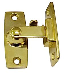 QCAA 2.5 Heavy Forged Solid Brass Door Latch, 90 Degree Right Angle Door Latch Buckle for Doors & Windows, Vibriated Brass, 1 Pack, Made in Taiwan