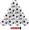 AIEX 10 Stück Mini Fußball, 10cm Aufblasbarer Fußball Klein mit Einem Inflator Gummi Fußball für Kinder Spielen Trainieren (Schwarz und Weiß)