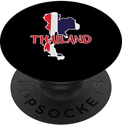 Thailand Karte | Reiseurlaub | Flagge Thailand PopSockets mit austauschbarem PopGrip