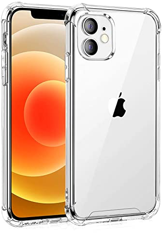 Whioltl Case for iPhone 12 Mini, 5.4-Inch, Shockproof Transparent Bumper Cover, Anti-Scratch Clear Phone Cover (Clear)