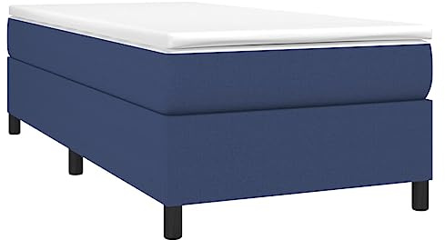 vidaXL Boxspringbettgestell Blau 100x200 cm Stoff