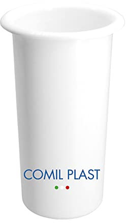 Comil Plast | Porte-Fleurs intérieur en Plastique pour Vase de cimetière Couleur Blanc | Diamètre 8cm, Hauteur 16cm.