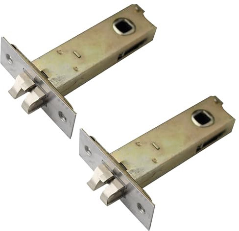 MACHSWON 2PCS 70mm Forked Tubular Mortice Latch with Door Stopper Stainless Steel Door Latch Sprung Lever Door Handles