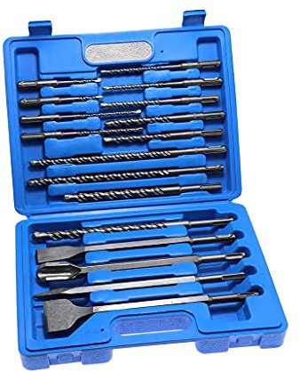 Bohrer-Set 17-TLG. Elektro-Hammerbohrer-Bit-Set Meißel Kunststoff-Kastenschaft Impact Rotary Beton Mauerwerk Nuten Neu