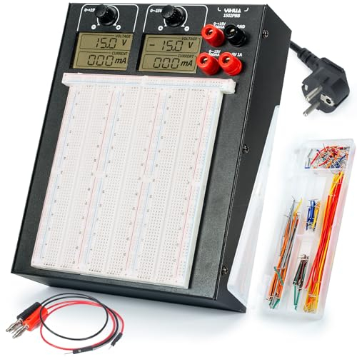 YIHUA 1502PBB Kit electronica fuente de alimentación Breadboard con salida DC + 15V -15V para kit de inicio Arduino, kit de protoboard componentes electronicos, kit de placa de circuito sin soldadura