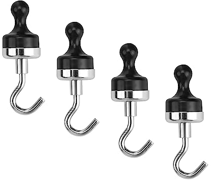 LERANXIN 4 Stück Magnethaken Extra Kräftig, Magnetische Haken, Permanentmagnetismus für Küche, Bad & Garage