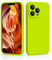 CALOOP Slim-Fit for iPhone 13 Pro Max Case,Shockproof Hard Frame Cover with Anti-Scratch Microfiber Lining,Skin Soft Liquid Silicone,Full Protection for Screen and Camera Lens(Fluorescent Green)