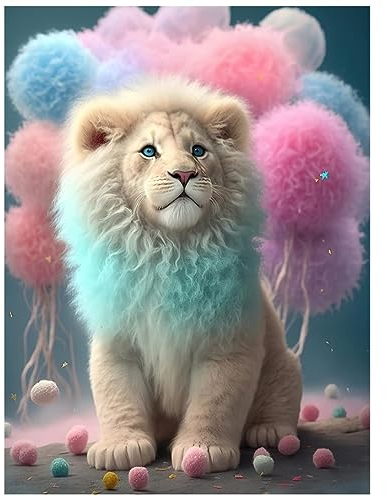 Tomoyuki 5D Diamond Painting Set, Diamant Painting Bilder Kit Full, DIY Crystal Strass Stickerei Painting Diamant Malerei Kit, für Kinder Erwachsene Home Büro Wall Dekoration Geschsenk - Löwe/30x40cm