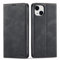 QLTYPRI Case for iPhone 15 6.1 inch, Premium PU Leather Cover TPU Bumper with Card Holder Kickstand Hidden Magnetic Adsorption Flip Wallet Case Cover for iPhone 15 - Black