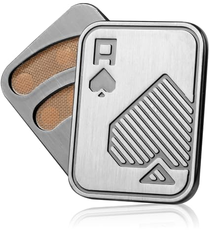 Metal Poker Fidget Slider, Giocattolo di Slider Agitatore,Metal Poker Push Card Fidget Slider ,Anti-Stress per Adulti Ansia Magnetic Haptic per il Calo Dello Stress D'ansia, Regali per Fidanzato
