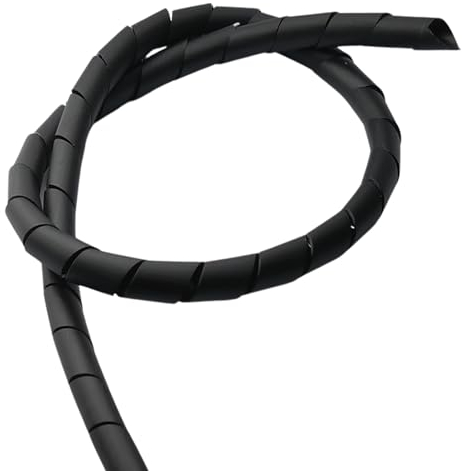 Flexible Kabelspirale Spiralband Kabelschlauch Bündelbereich Wickelschlauch (1 Meter - 40mm (38-180mm), Schwarz)