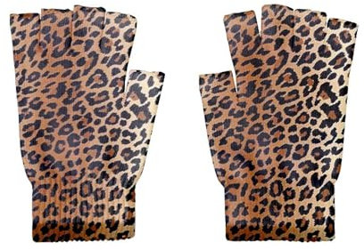 Fingerlose Handschuhe Für Damen – Damen-Leoparden-Handschuhe, Modisch, Elastisch, Fünf-Finger-Handschuhe, Herren-Outdoor-Handschuhe, Fingerlose Party-Handschuhe, Touchscreen Für Arbeit, Outdoor-G