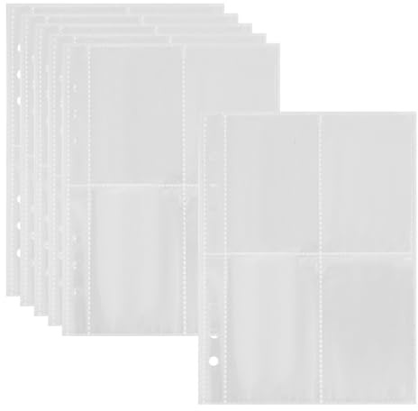 HugeDE 20 Sheets 6 Ring A5 Binder Sleeves Binder Insert Photocard Sleeves 4 Pocket Page Protector Trading Card Sleeve Sheets Money Saving Binder Pouches