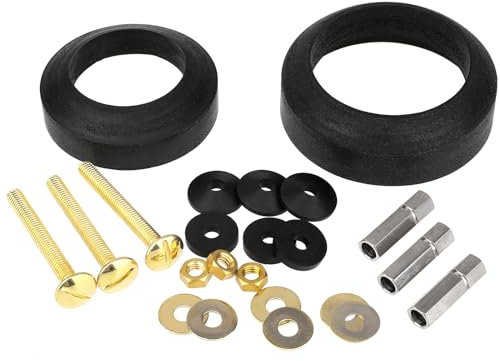 Universal Toilet Tank to Bowl Repair Kit Toilet Tank to Bowl Bolt & Gasket Hardware Kit for 2-Piece Toilet Seal American Standard Toilet Parts Toilet Repair Kit Inside Toilet Tank Replacement Kit