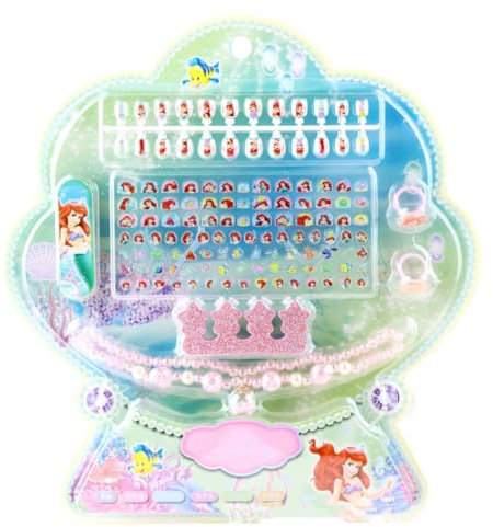 FEIFEI’S BOW 120PCS Toddlers Princess frozen Mermaid Kids Girls Nail Press on Pre-glue Full Cover Glitter Mermaid Kids Stick On False Nail Art Kits Set Girls Birthday Gift (Mermaid)
