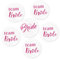 Koboko Team Bride, JGA Buttons, JGA Accessoires Frauen, Buttons anstecker Junggesellinnenabschied Accessoires und Hochzeitsfeier Party Polterabend (Weiß, Pink Diamant, 6 Stücke)
