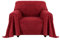 Easy-Going Jacquard Flanell Sofa Sessel Überzug, Rutschfester Sesselbezug Sofaschutz Hund Katze, Weiche Sofadecke für Bett/Couch, 1 Stück Waschbarer Sesselüberwurf, 203X259 cm/80X102 in, Weihnachtsrot