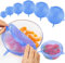 Couvercles extensibles en silicone,6 paquets de couvercles en silicone réutilisables pour la conservation des aliments, couvercles en silicone pour les bols