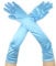 CHEERYMAGIC Long Elbow Satin Gloves Evening Opera Gloves 1920s Style Dance Fancy Dress Glove for Wedding Prom Opera A4-XNST (Blue)