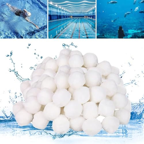 Pool Filter Balls, 800g Filter Balls for Sand Filter Systems Replace 25Kg Filter Sand Quartz Sand, Fiber Filter Media for Swimming Pool Reusable Fiber Ball for Swimming Pool/Fish Tank Sand Filters