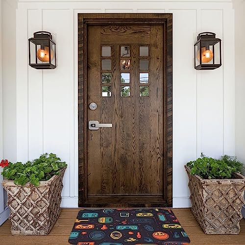 Game Video Gaming Pattern Doormat Welcome Mat Non-Slip Absorbent Bath Rug Soft Washable Floor Mat Carpet for Kitchen Bedroom Bathroom Home Decor 16 X 24 Inch
