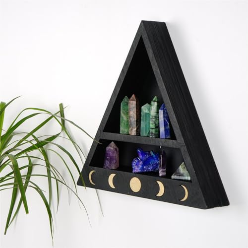 Stylish Wall Shelf, 30 x 30 x 6 cm, 100% Solid Wood, Black Finish | Multiple Shelves, Wall-Mountable | Perfect for Home Decor & Organization