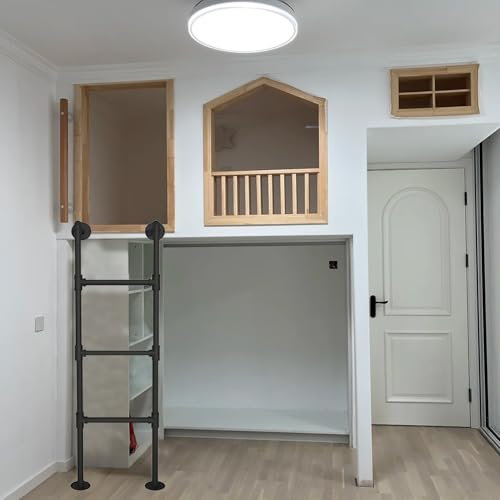 Robuste Feuerleiter, Metall, für Keller, Dachböden, Dächer und Garagen, 125 cm hoch