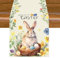 Aitsite Tischläufer Ostern, Kaninchen Osterei Tischdecke Ostern Tischläufer Frühling, Abwaschbare Tischdekoration Wasserabweisend Tischläufer Modern Party Dekoration (Kaninchen Osterei-A, 40×140cm)