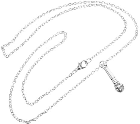 DEARMAMY Unique Women's Necklace Microphone Pendant Stylish Metal Decor Neck Jewelry for Ladies